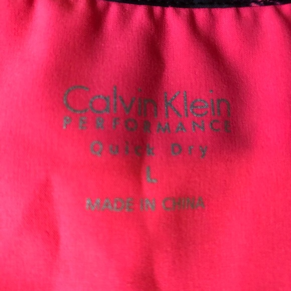 Calvin Klein racer back tank EUC-bright pink/black/gray splatter pattern LARGE - Picture 8 of 8